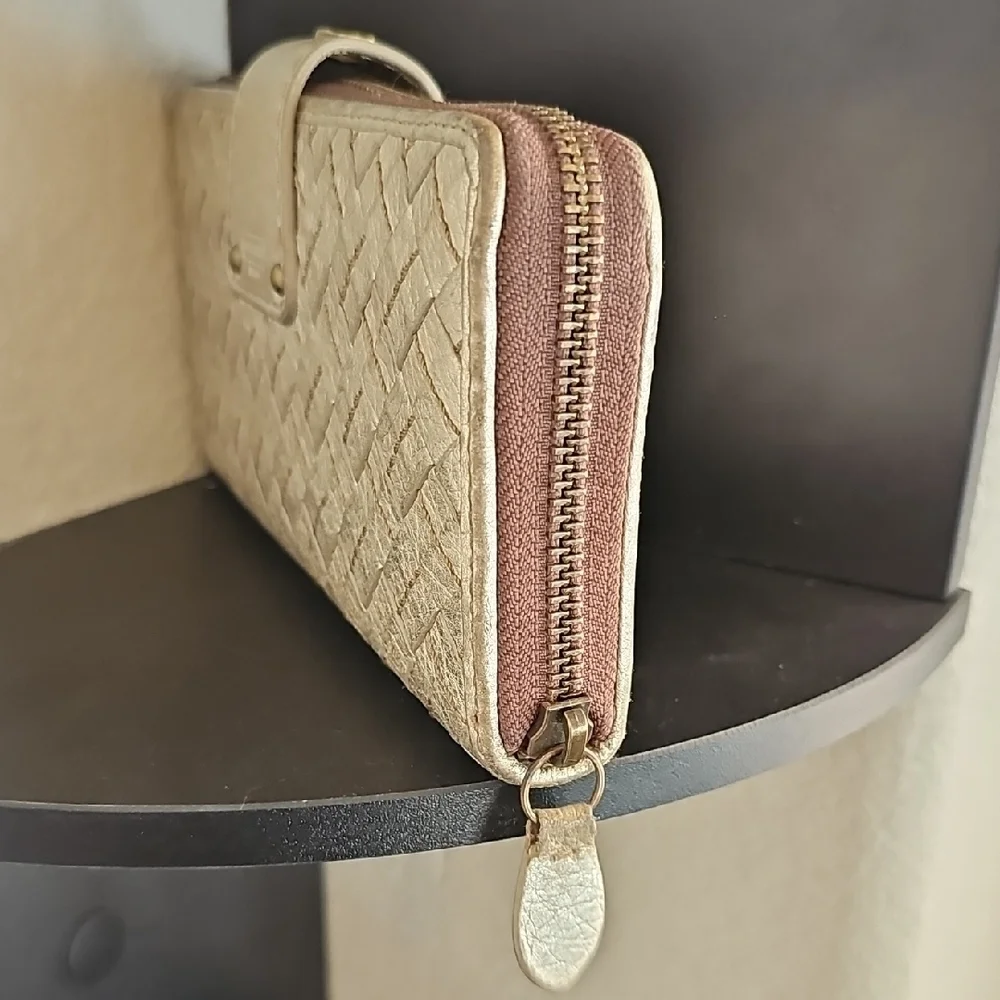 Coach Lili 65th Anniversary Legacy Woven Champagne Turnlock Wallet VERY RARE